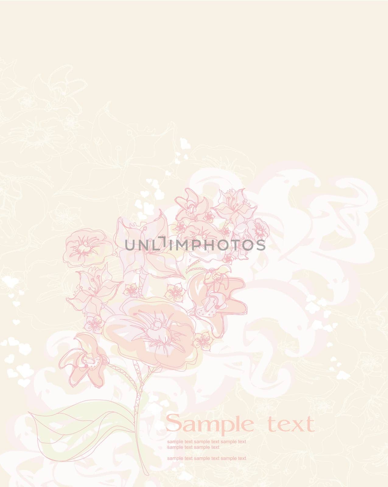 abstract floral invitation card