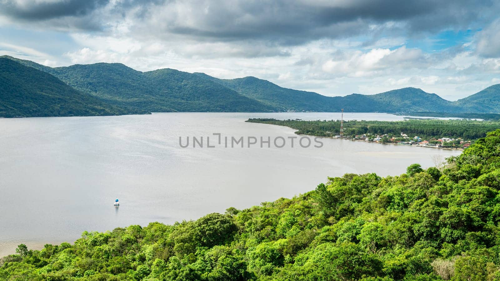 Scenic view of the Lagoa da Conceicao (Lake of Conception) near Florianopolis, Brazil
