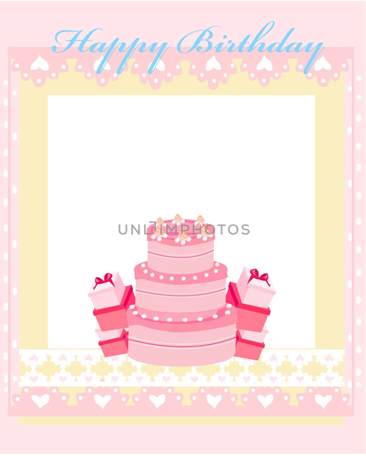 Happy Birthday Card with birthday cake