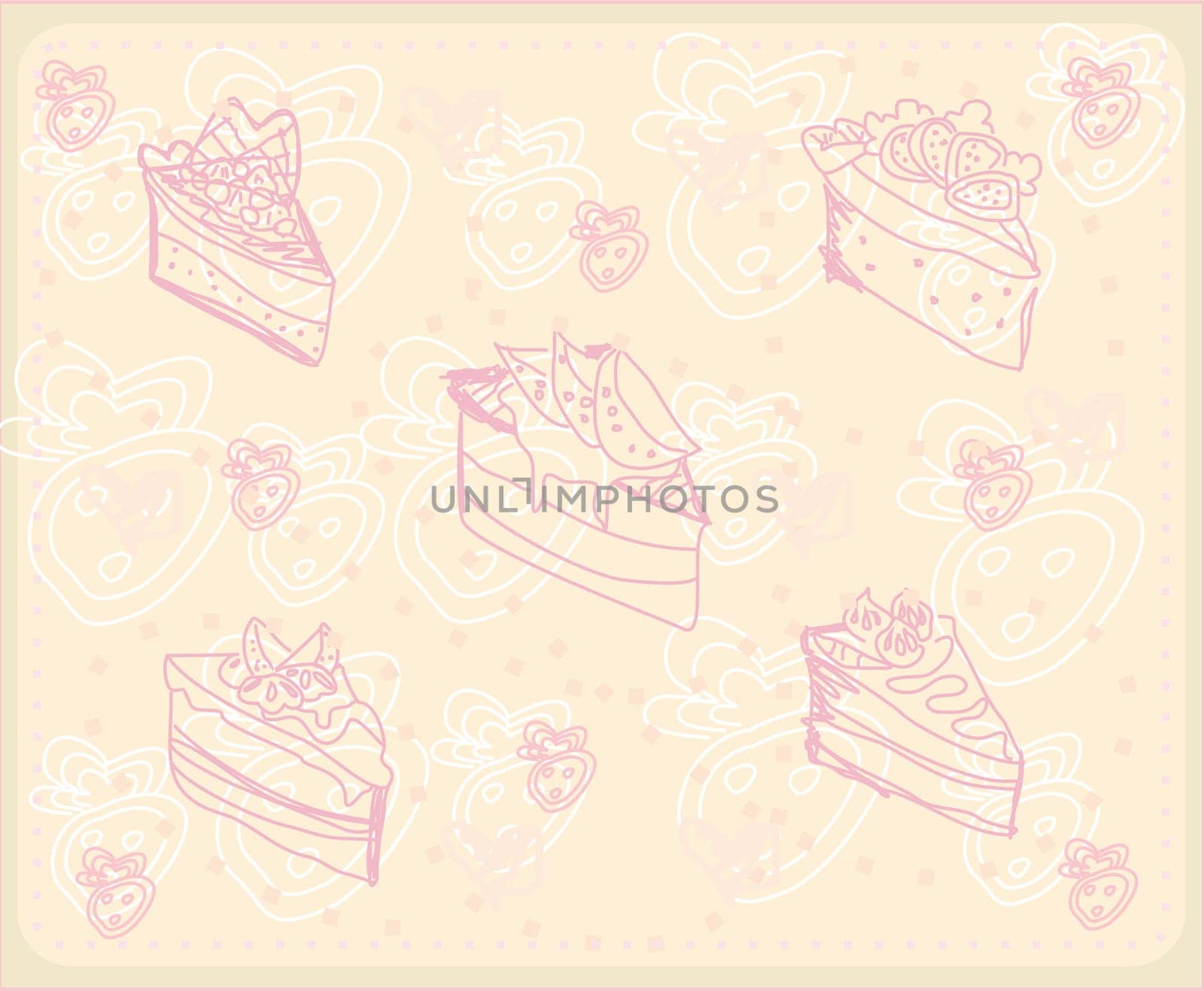 sweet dessert background doodle