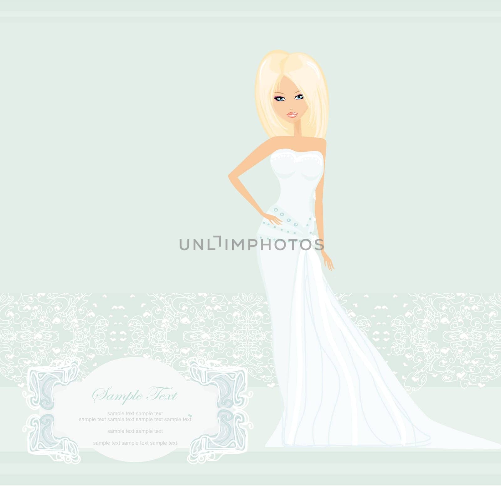 Beautiful blond bride card