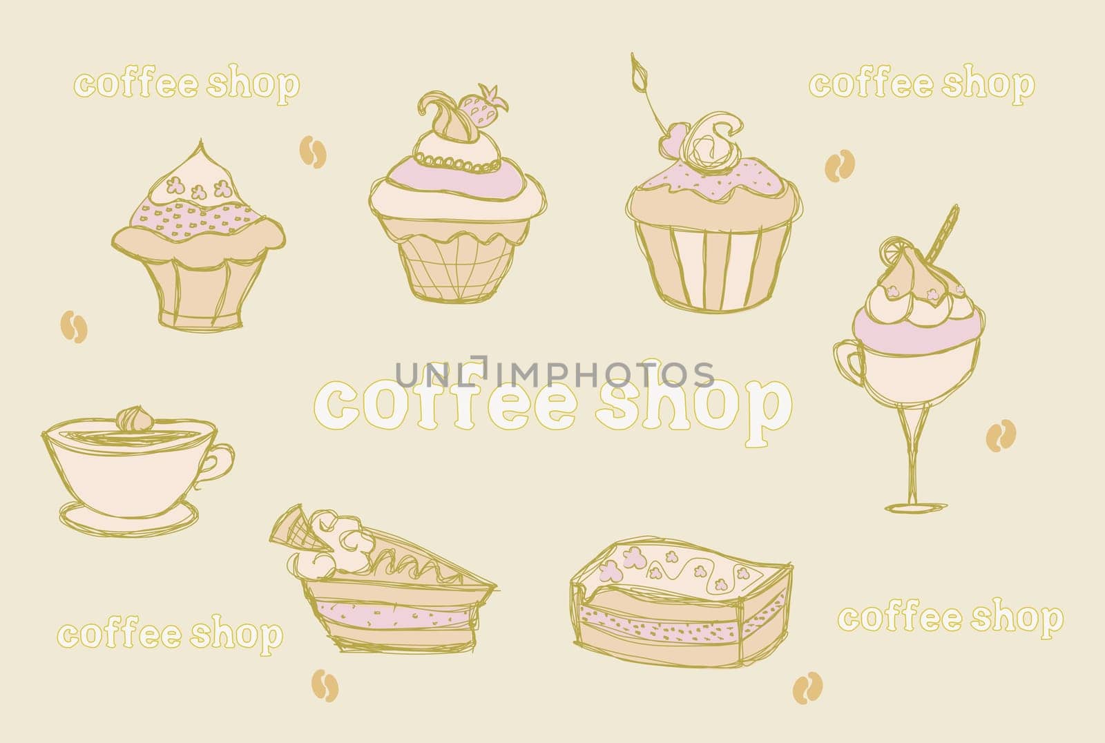 sweet dessert set background
