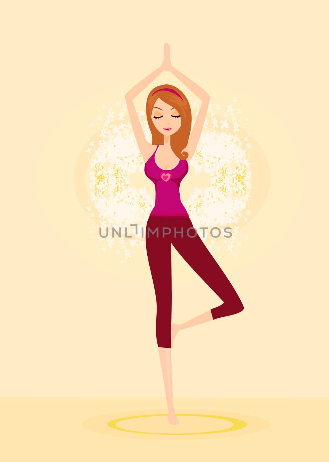 woman in a traditional yoga pose vector illustration