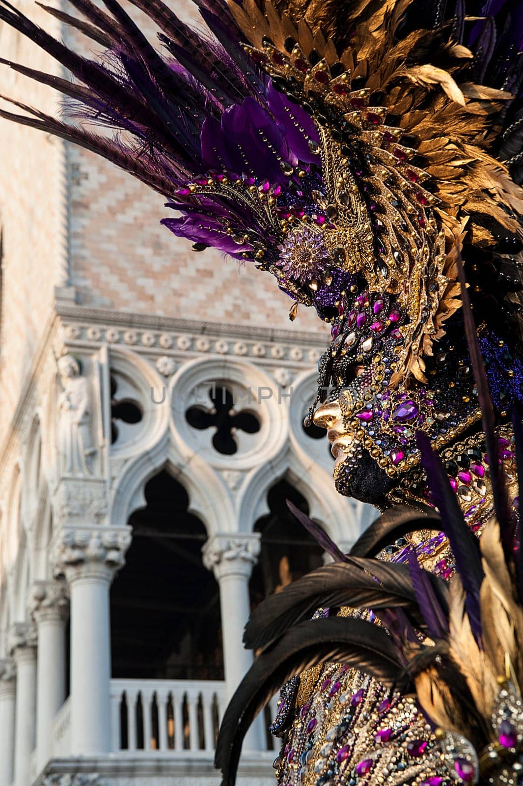 VENICE, ITALY - Febrary 18 2020: The masks of the Venice carnival 2020.