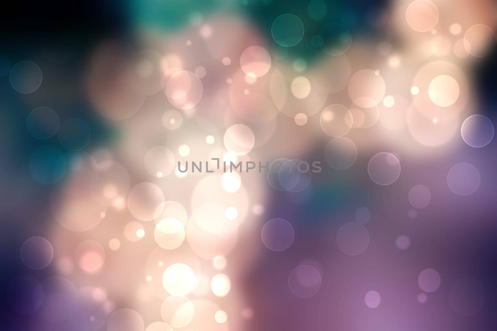 Abstract gradient colorful blue turquoise pink shiny blurred background texture with circular bokeh lights. Beautiful backdrop. Space for design.