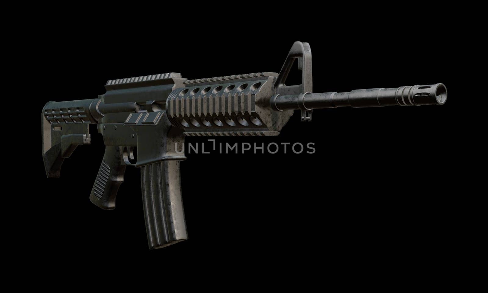 3d render of isolated assault rifle M4 carbine.