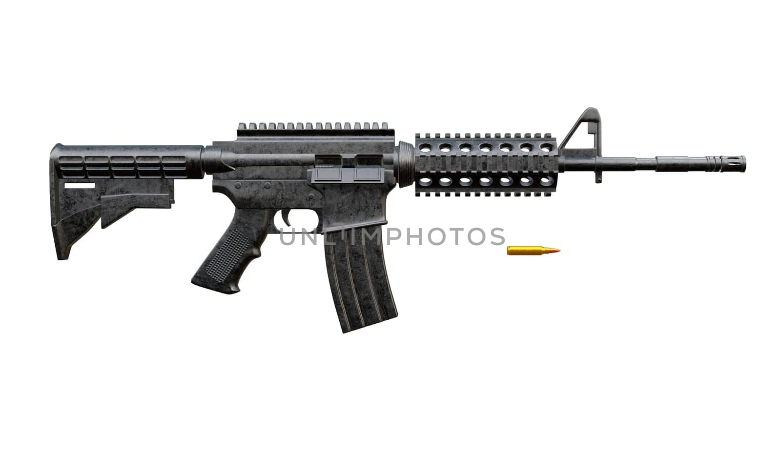 3d render of isolated assault rifle M4 carbine.