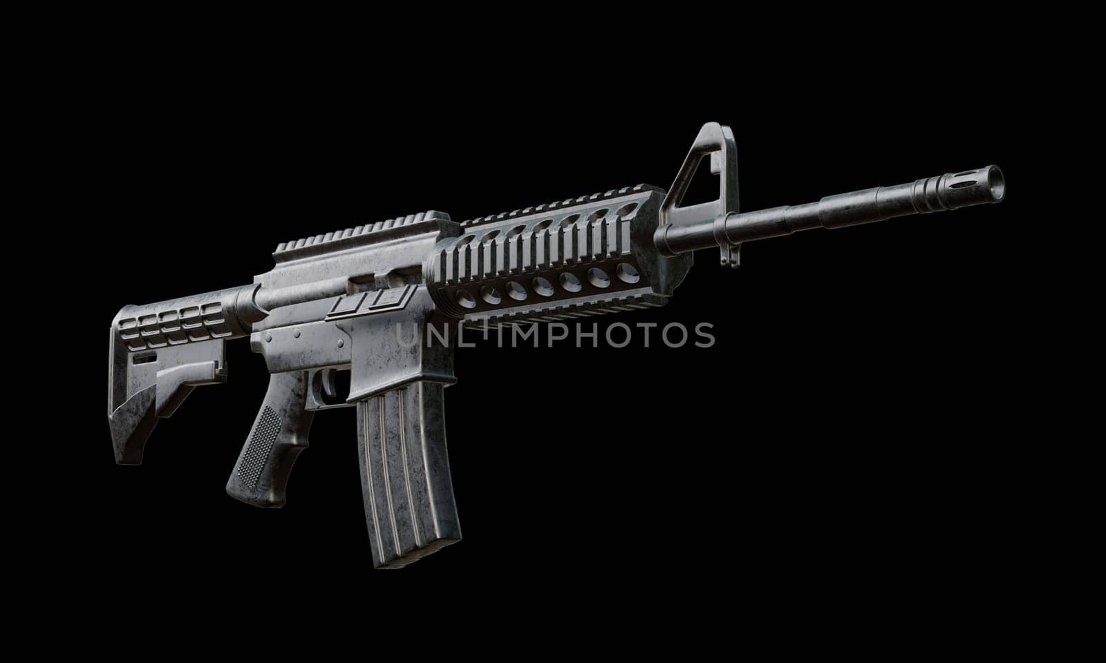 3d render of isolated assault rifle M4 carbine.