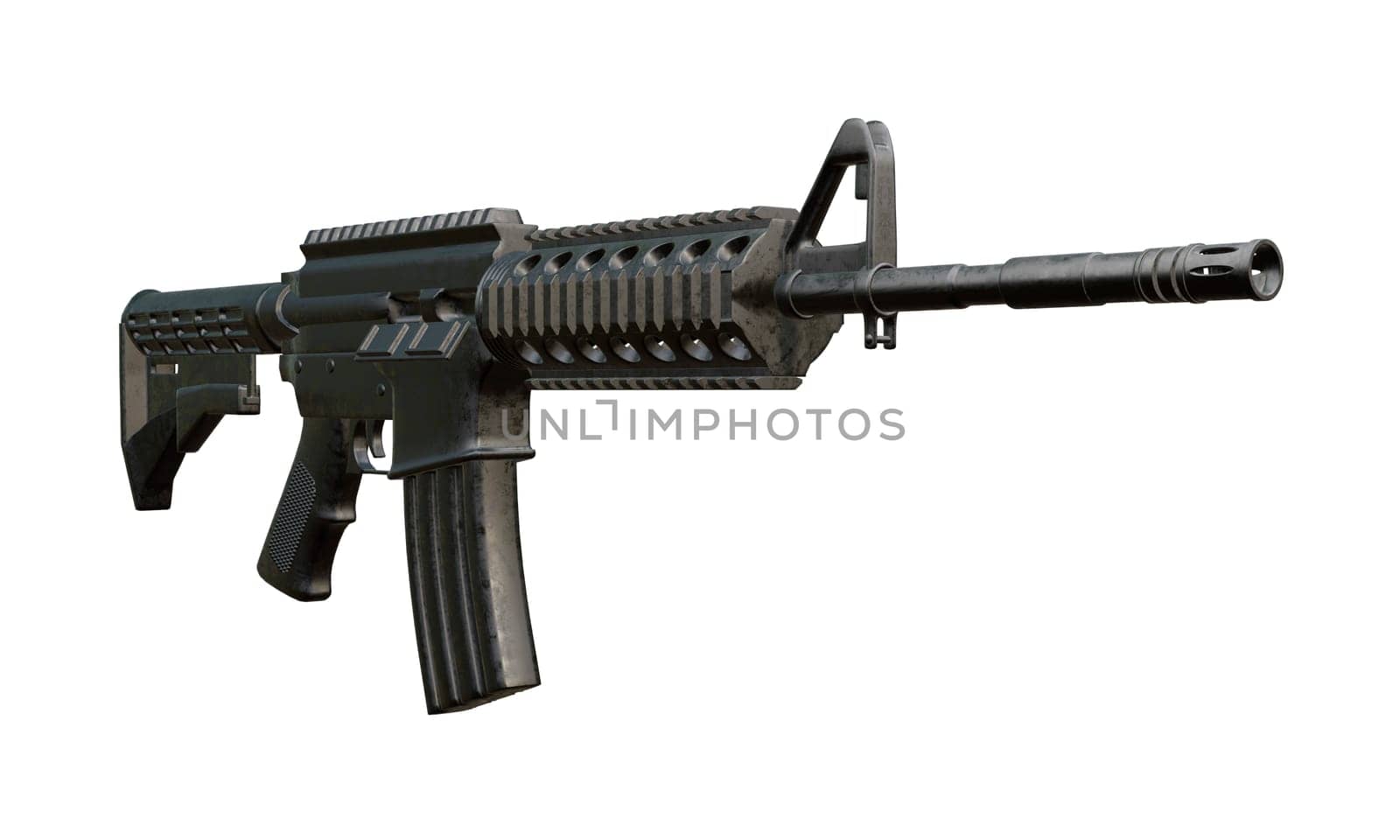 3d render of isolated assault rifle M4 carbine.