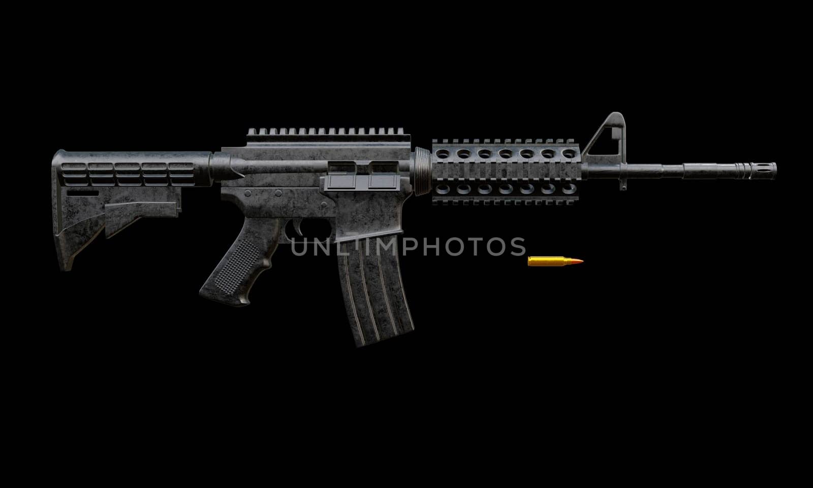 3d render of isolated assault rifle M4 carbine.
