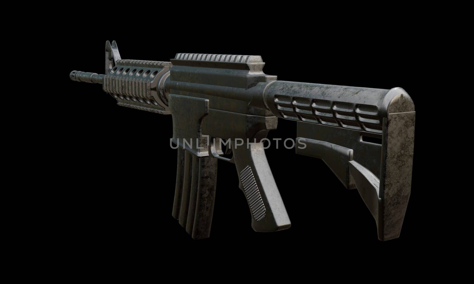 3d render of isolated assault rifle M4 carbine.