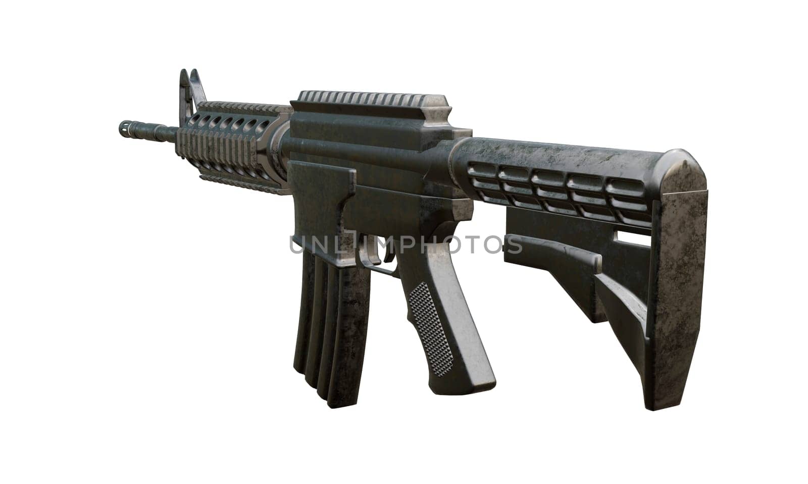 3d render of isolated assault rifle M4 carbine.