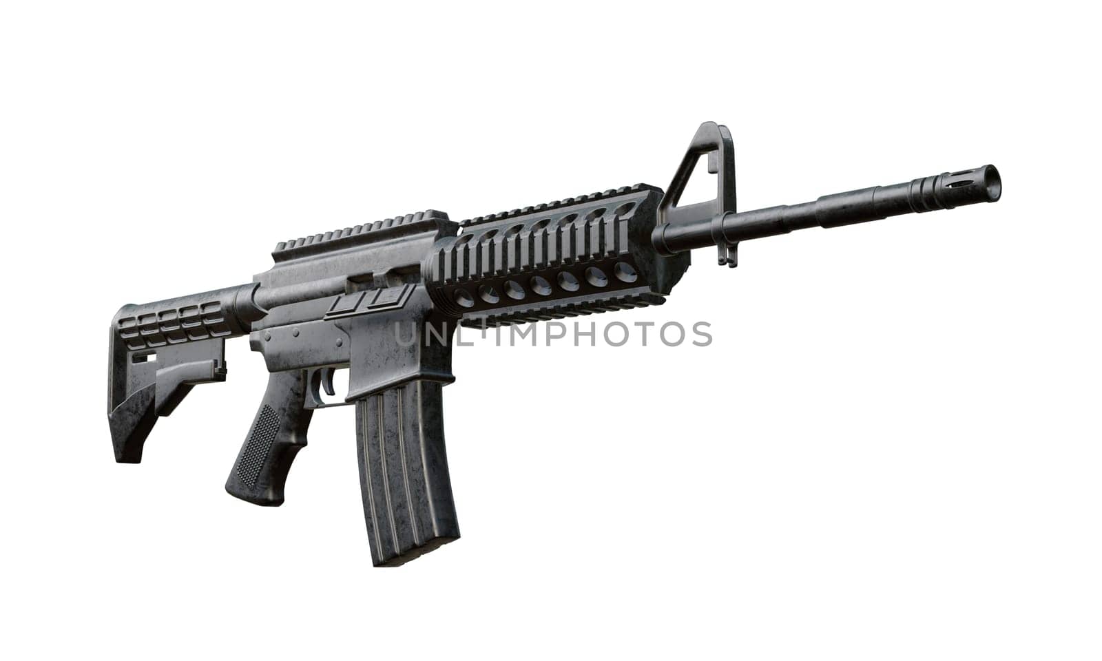 3d render of isolated assault rifle M4 carbine.