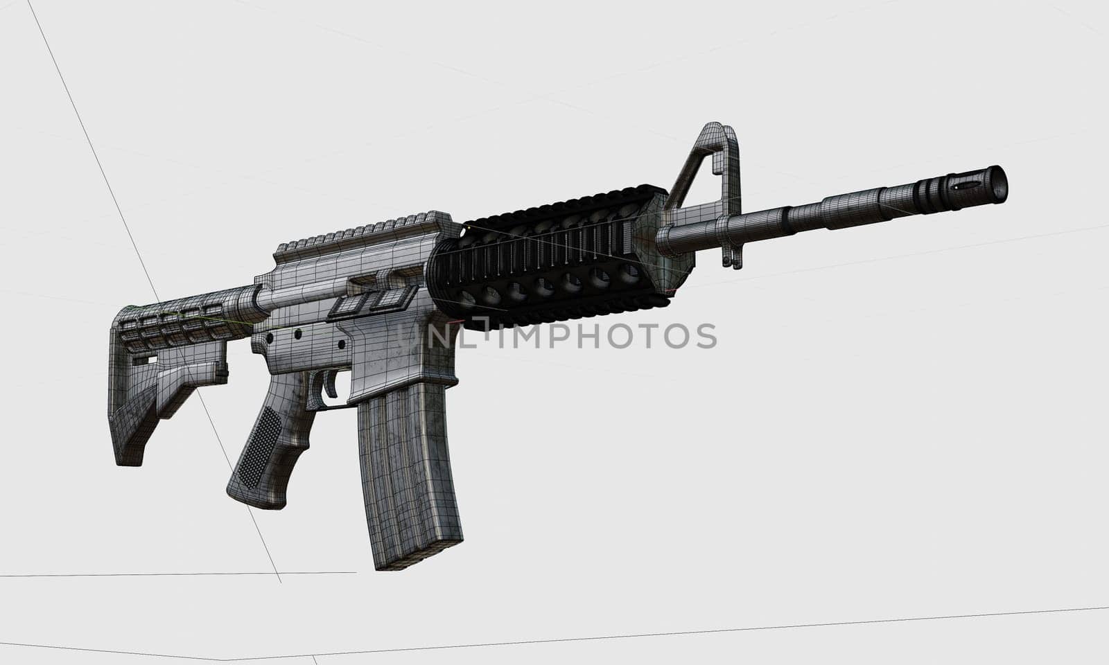 3d render of isolated assault rifle M4 carbine.