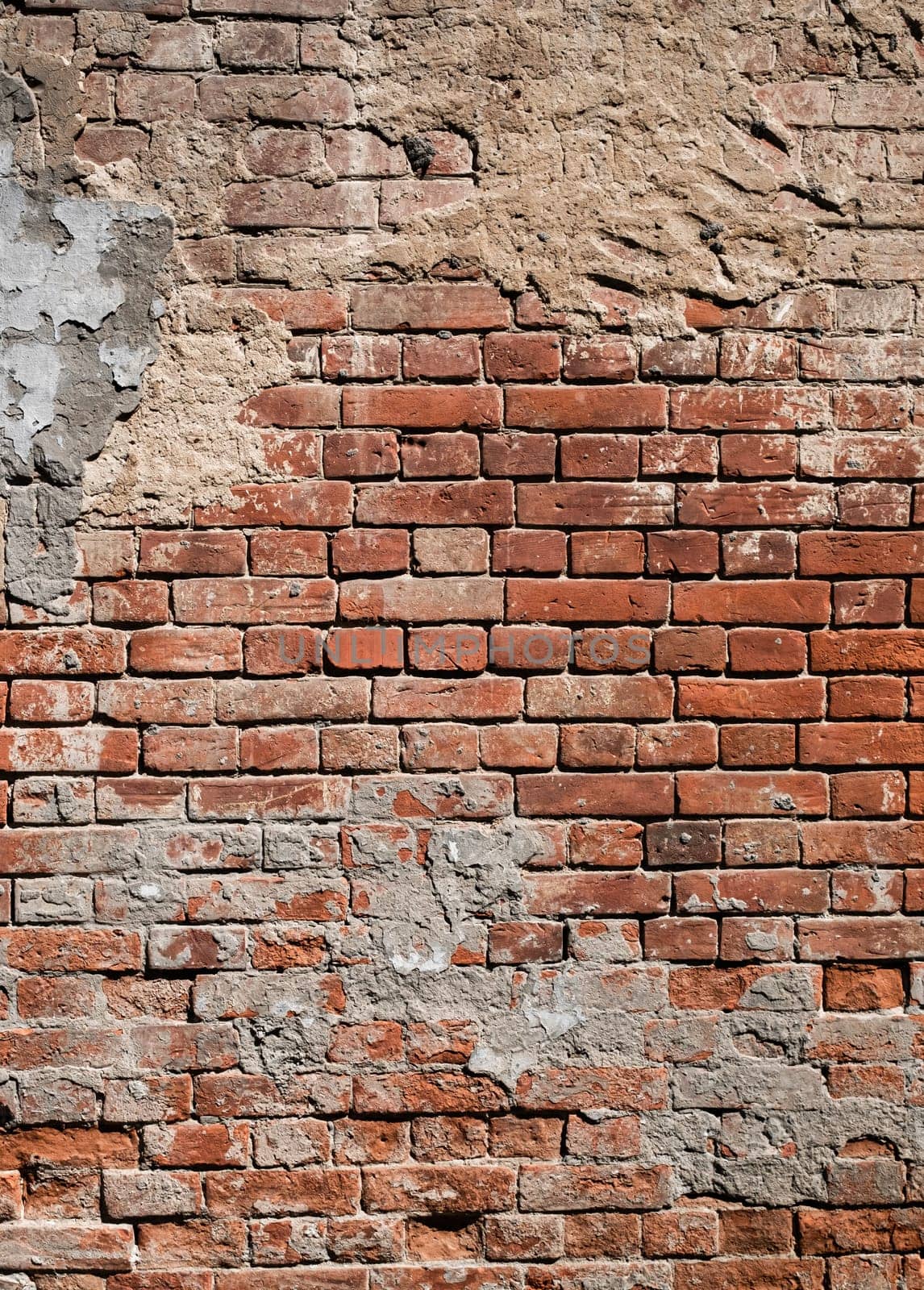 Background of old red aged abstract brick wall rundown