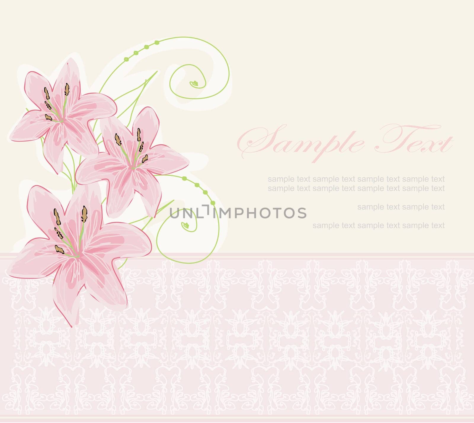 invitation floral vintage card