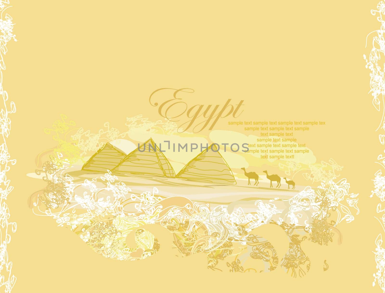 old paper with pyramids giza
