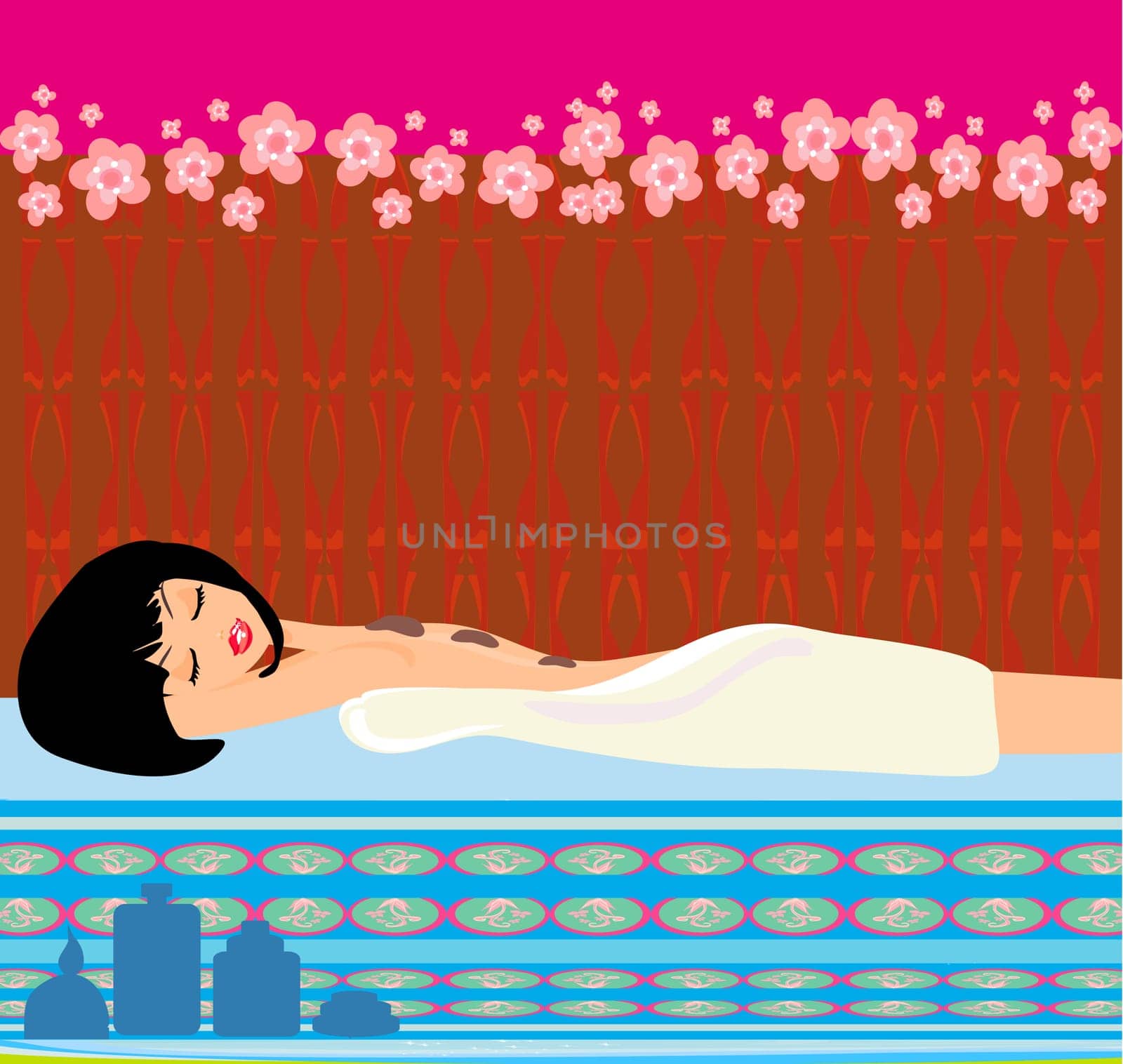 pretty girl enjoying elegant spa