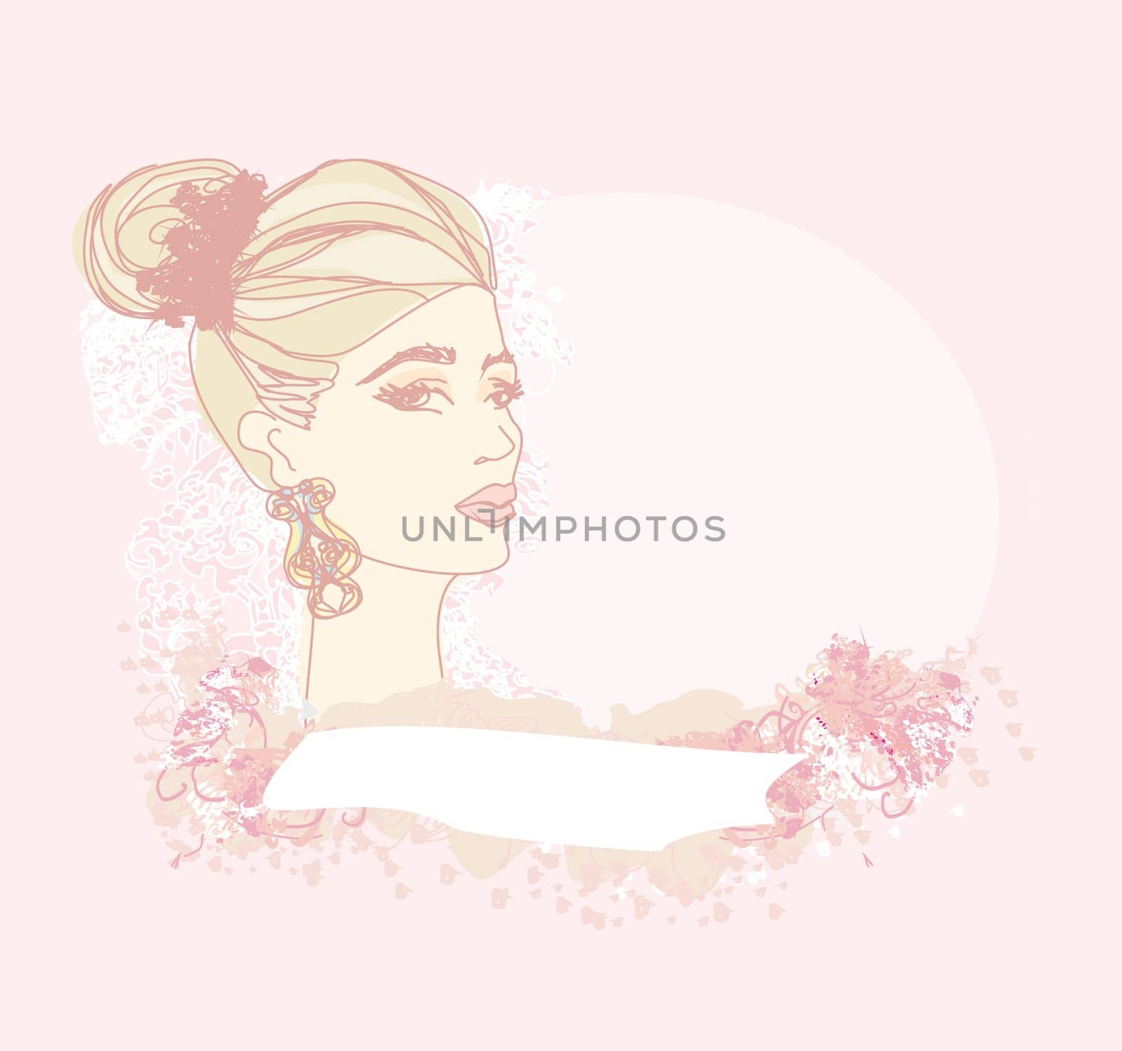 Abstract Beautiful Woman portrait card
