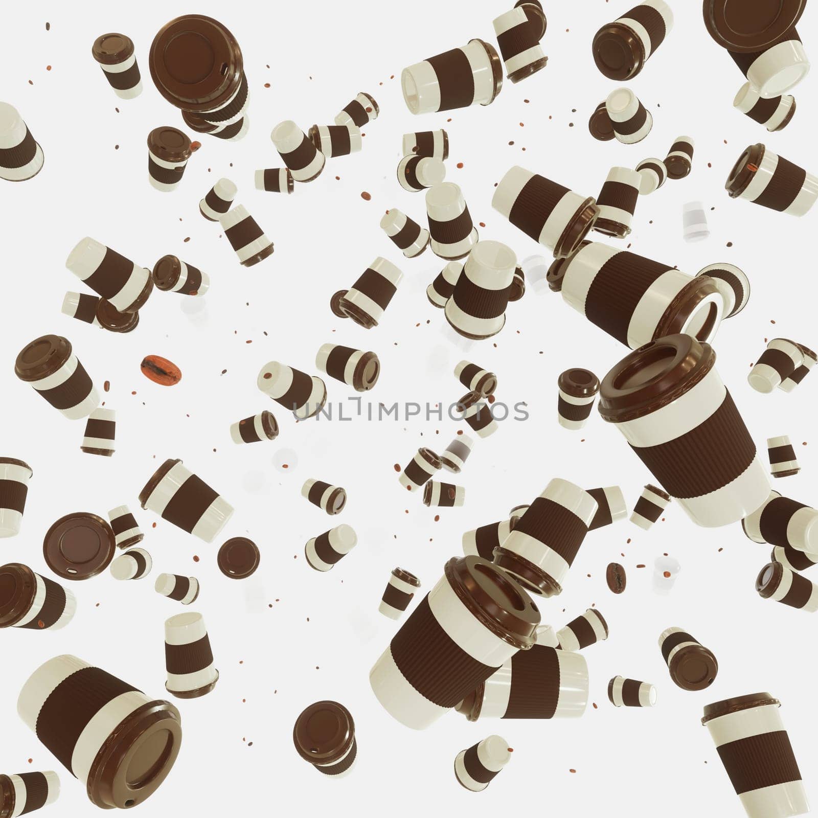 3D illustration Background for advertising and wallpaper in food and drink festival  and coffee scene. 3D rendering in decorative concept.