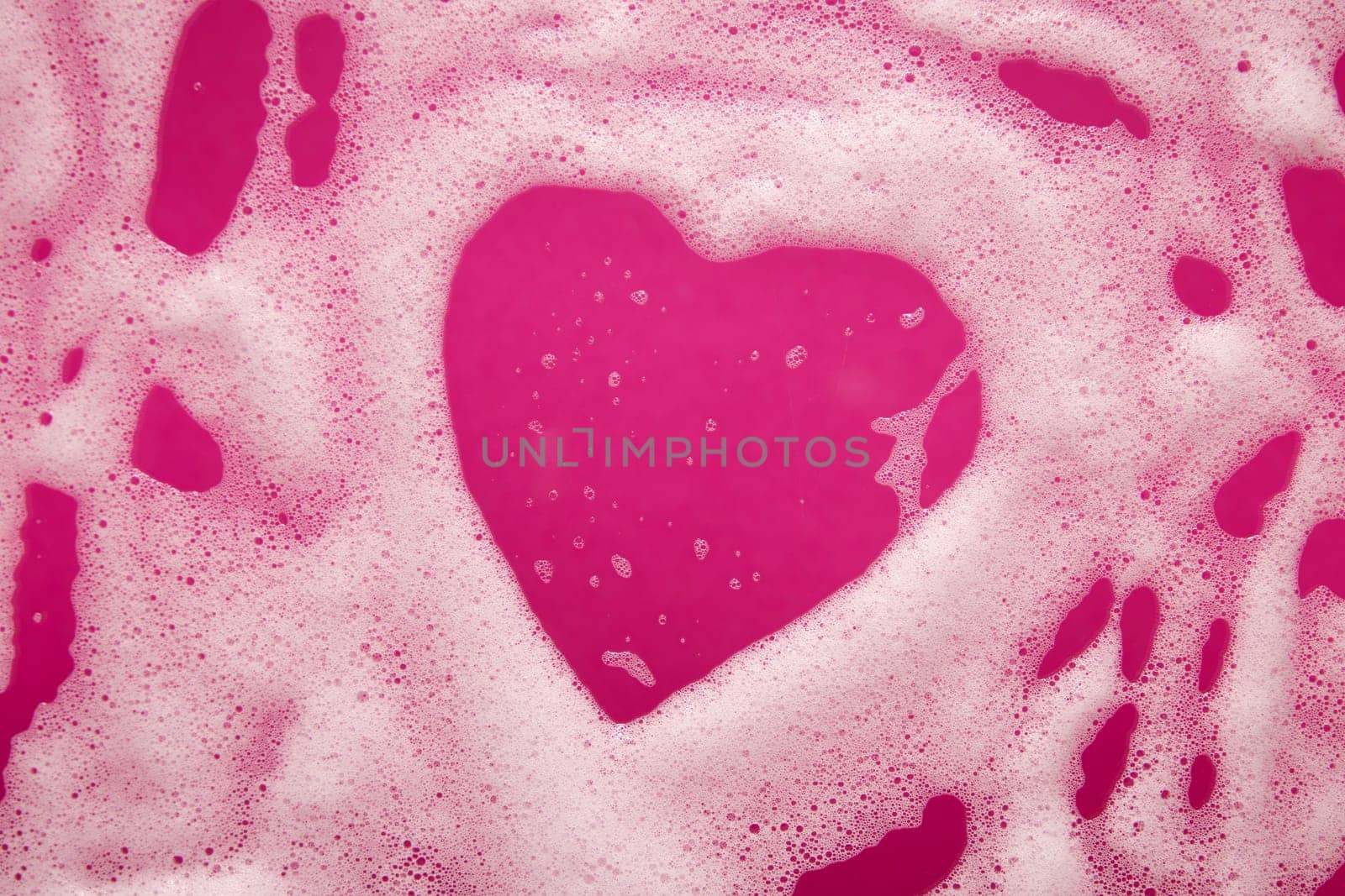 Pink heart of foam