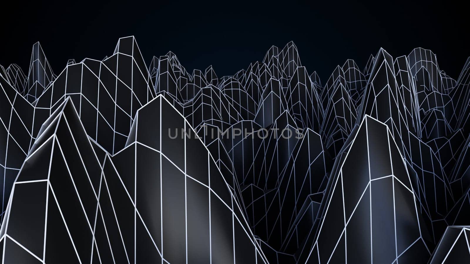 Black low poly. Computer generated 3d render