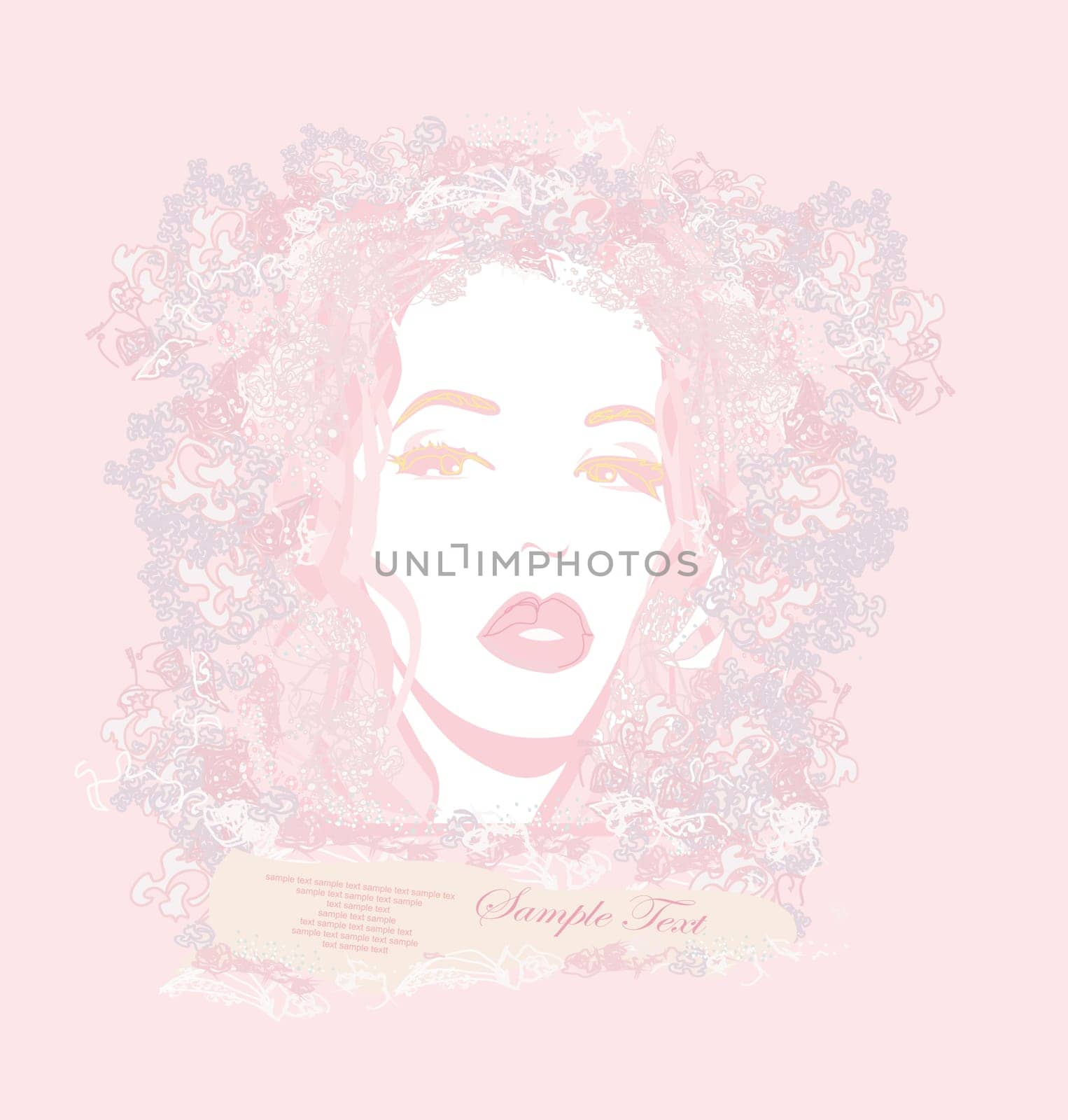 Abstract Beautiful Woman Portrait card