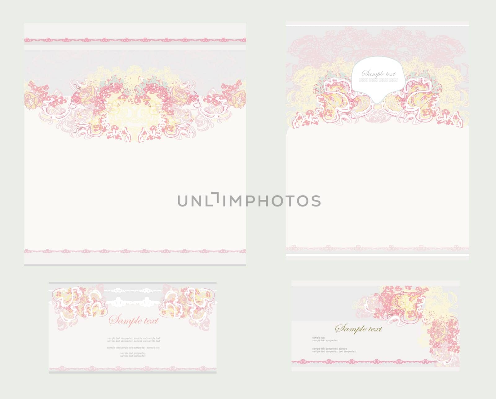 wedding reception card set