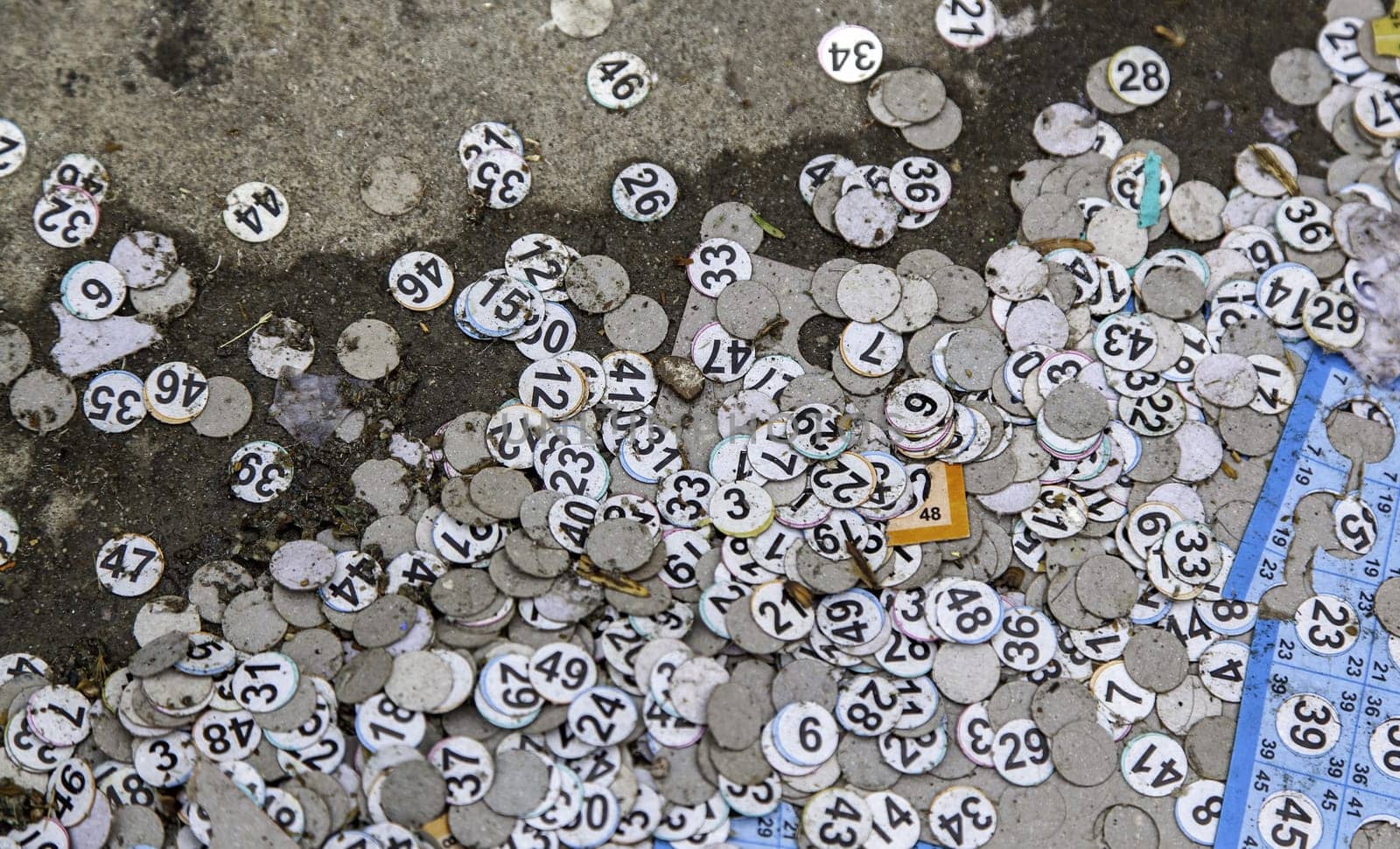 Detail of game of chance in an old fair, party and fun