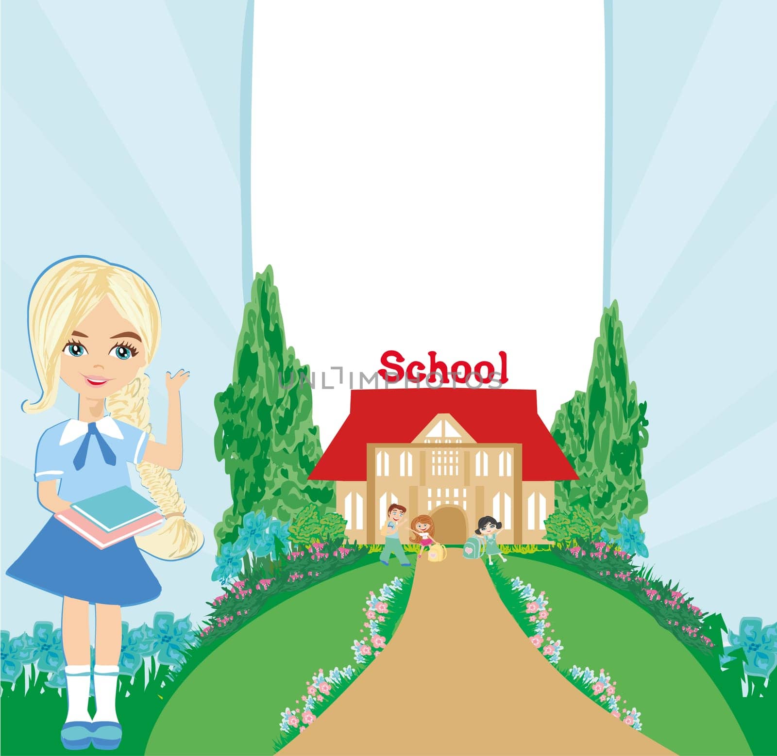 happy children go back to school - frame