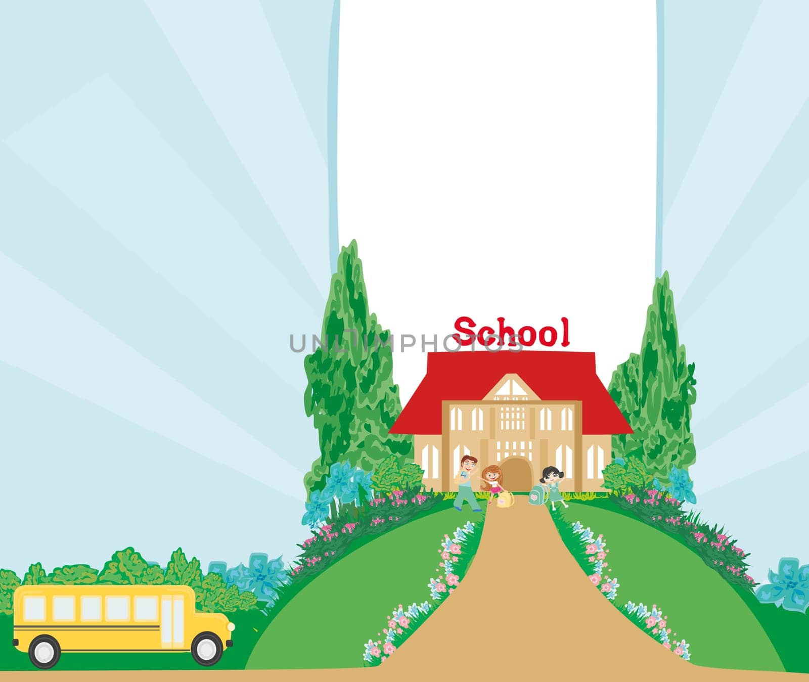 happy children go back to school - frame