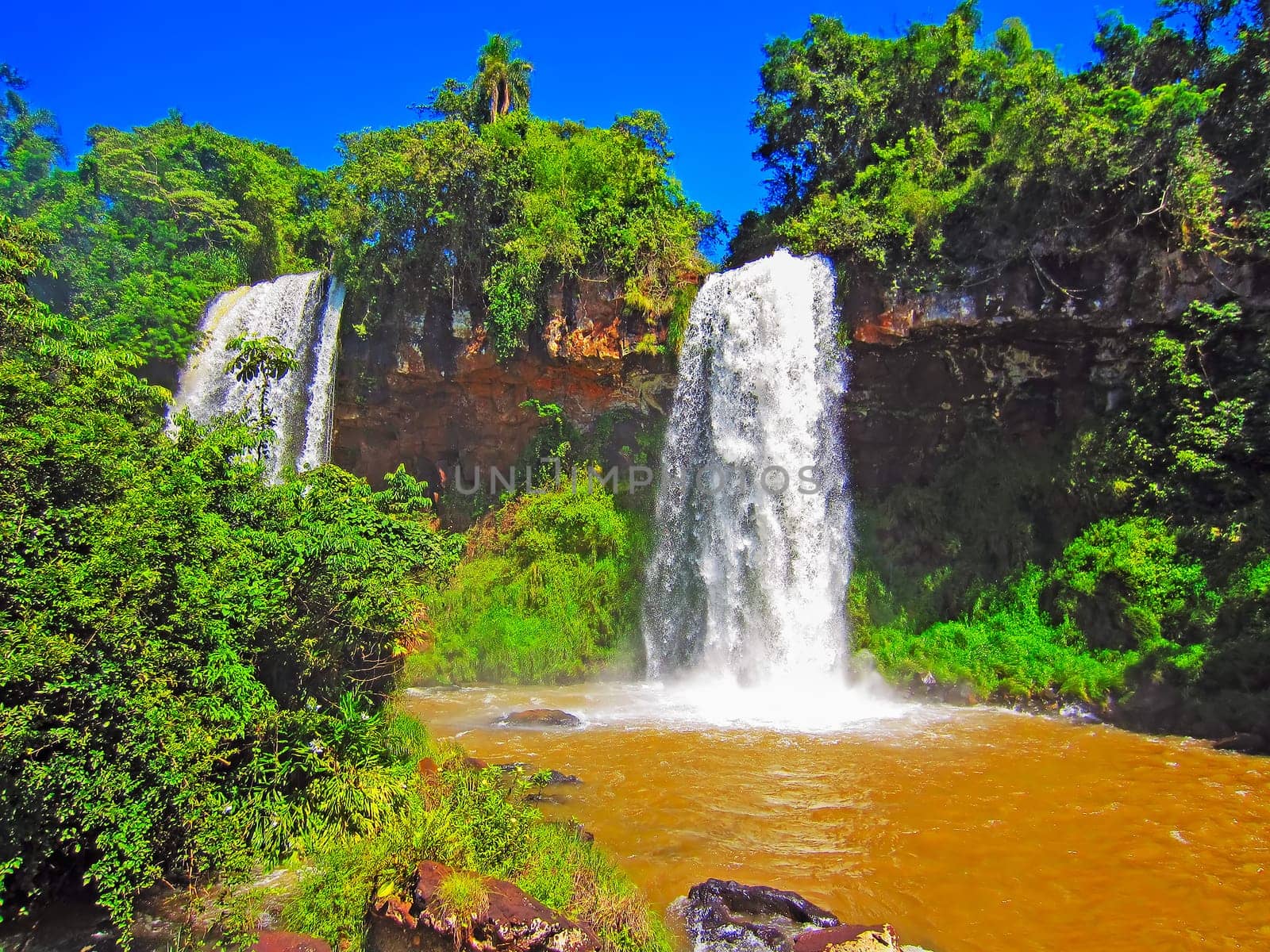 View of Iguazu Falls in Argentina