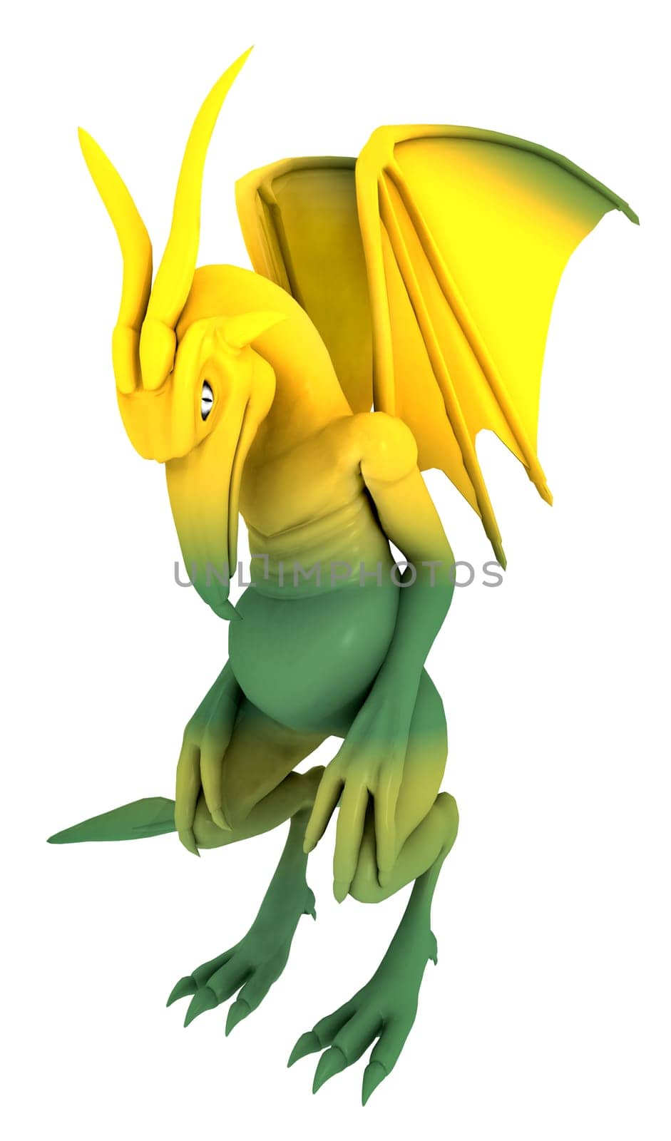 Computer generated 3D illustration with a gargoyle sculpture isolated on white background
