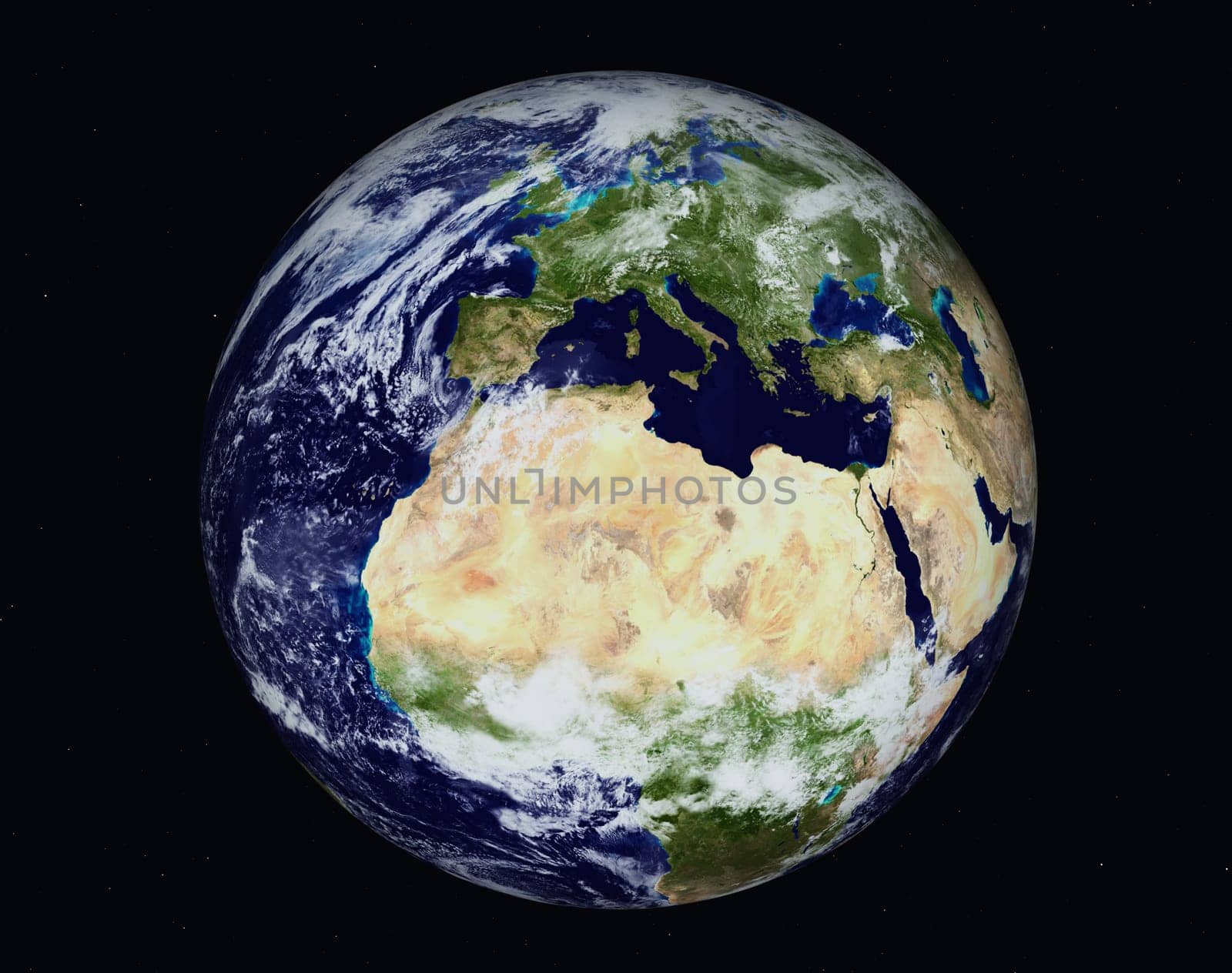 Computer generated 3D illustration with the planet Earth