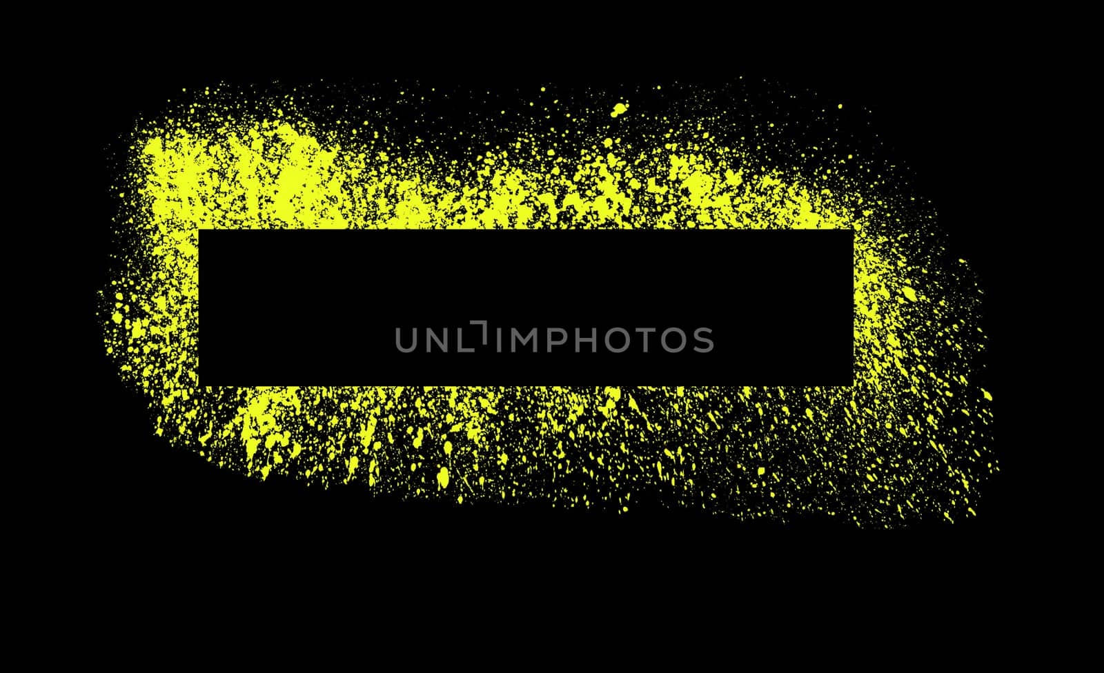 Yellow graffiti frame on black background