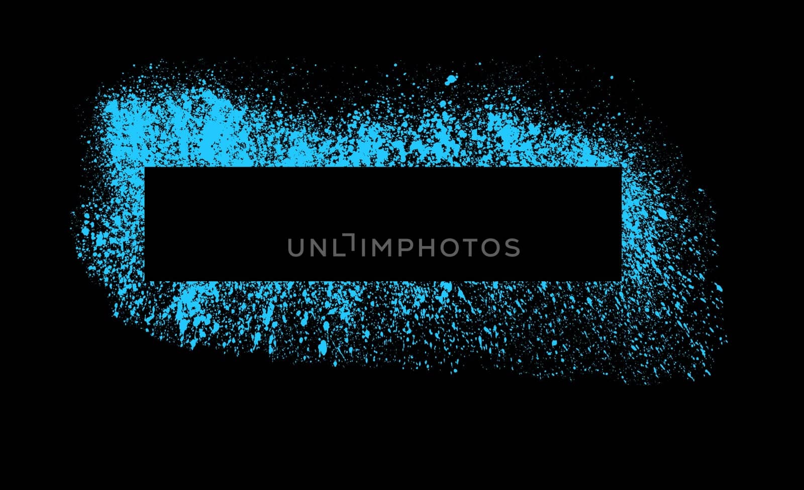 Blue graffiti frame on black background