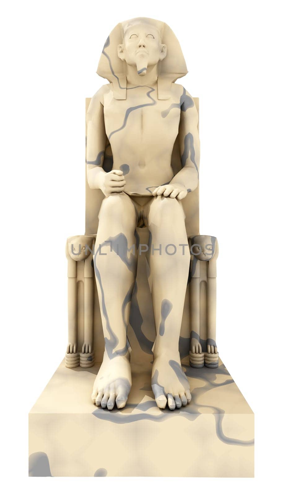 Computer generated 3D illustration with a statue from ancient Egypt isolated on white background