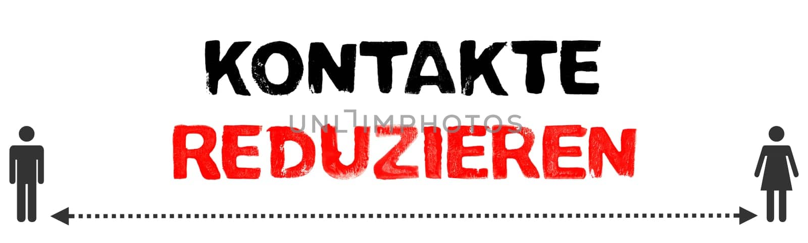 Reduce contacts in german language - Grunge Banner