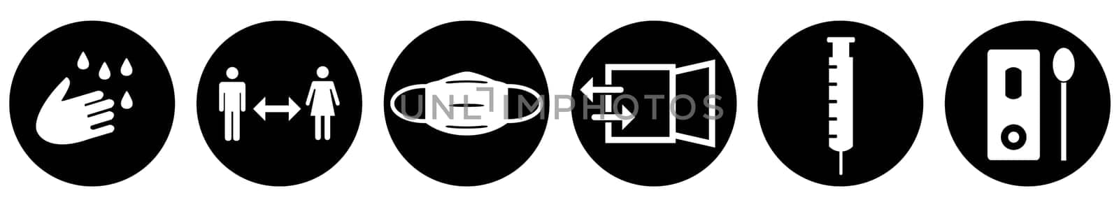 Black Covid-19 Banner: Coronavirus Instructions