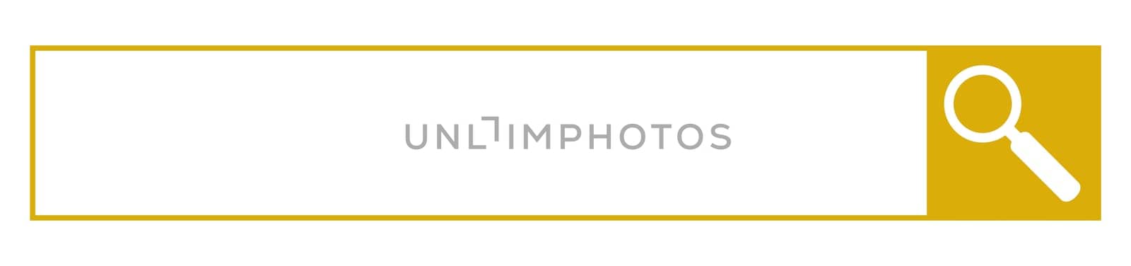 Search bar with yellow orange color and magnify symbol for website