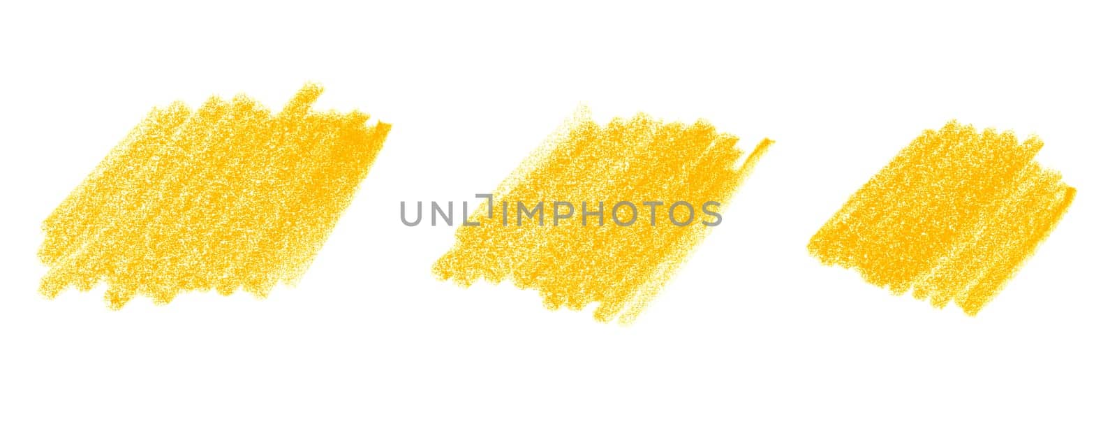 Collection of yellow orange hand painted stripes made with pencil