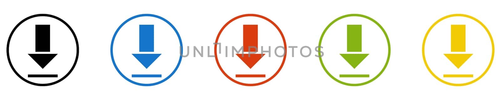 Download Icon - Set of 5 Buttons: Arrow