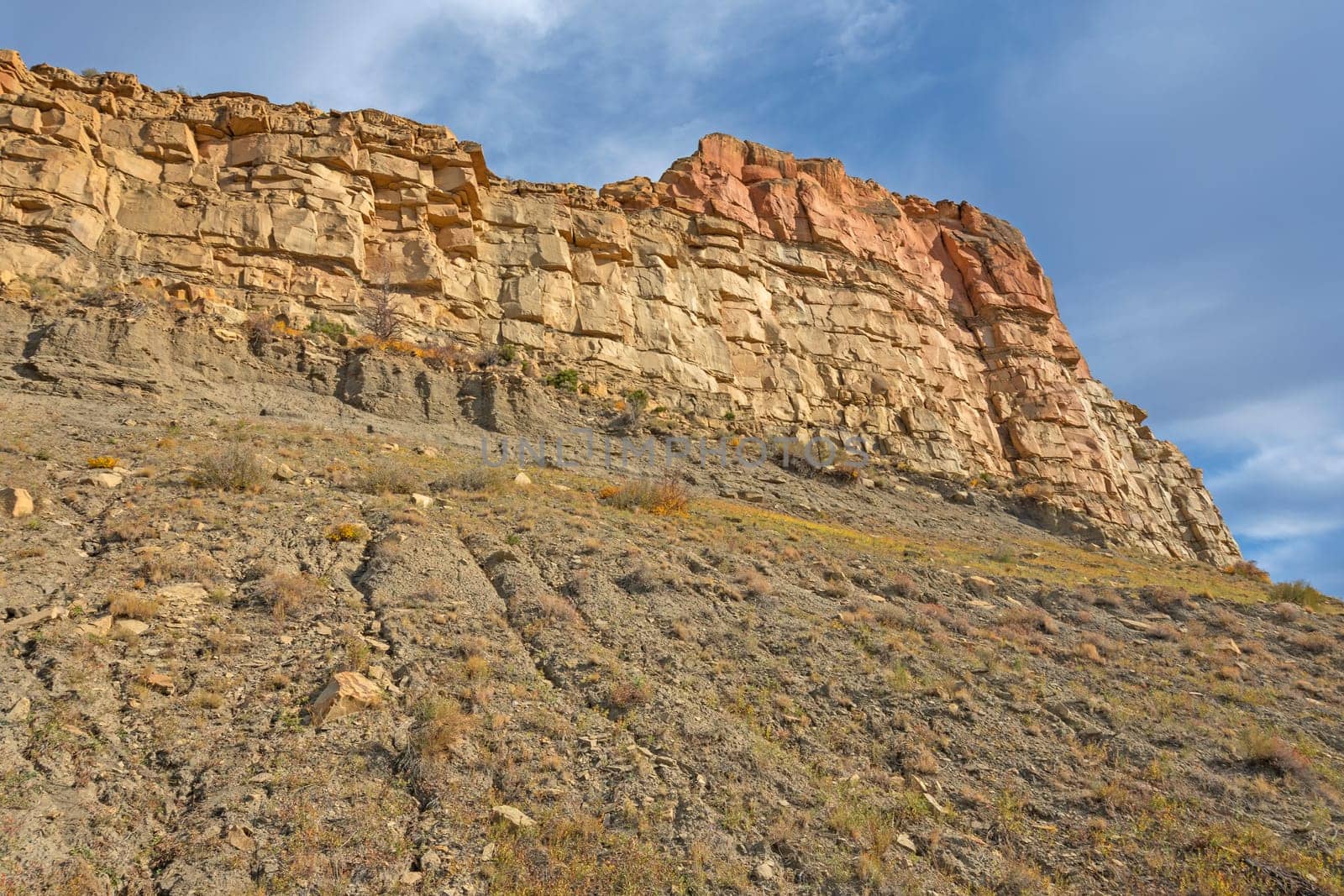 Dramatic Cliffs Rising From the Slopes in Mesa Verde National Park in Colorado