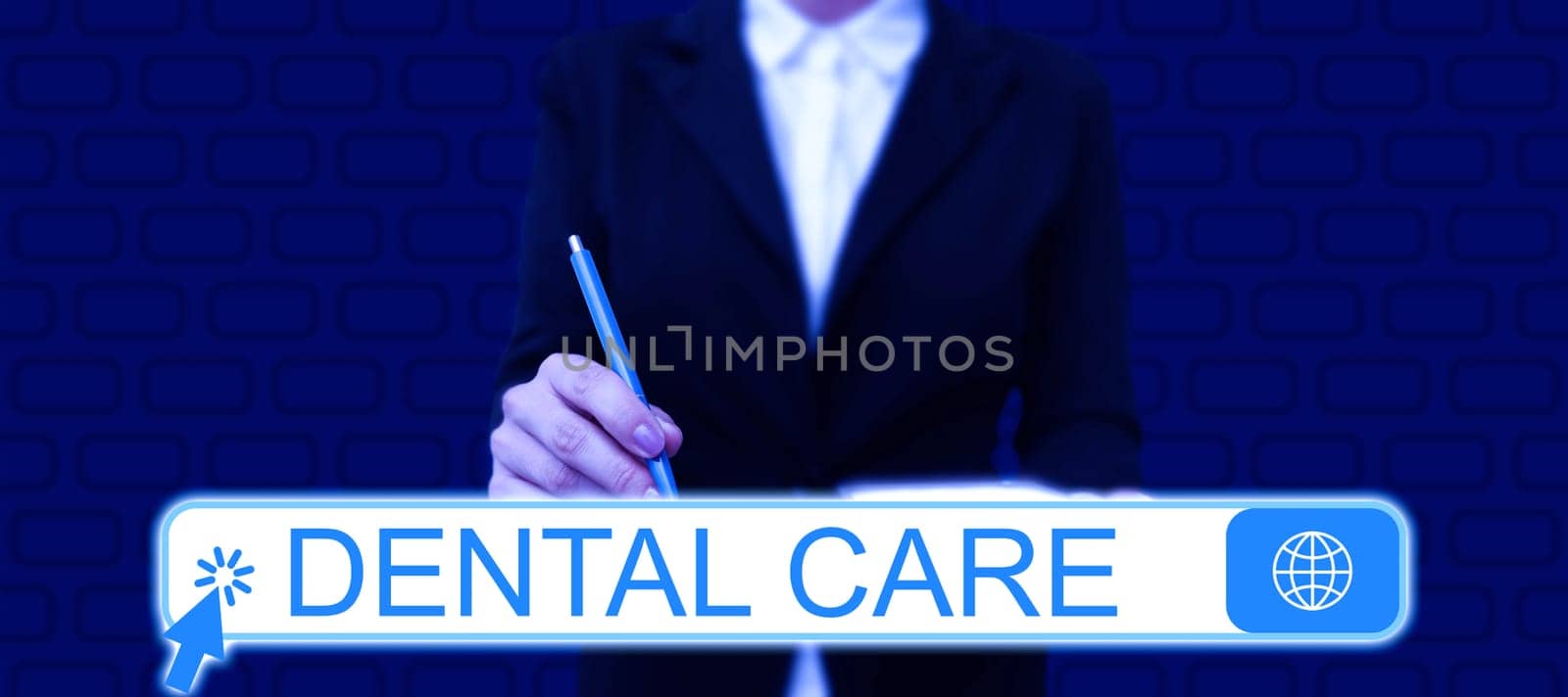 Hand writing sign Dental Care, Business concept maintenance of healthy teeth or to keep it clean for future Businessman in suit holding tablet symbolizing successful teamwork.