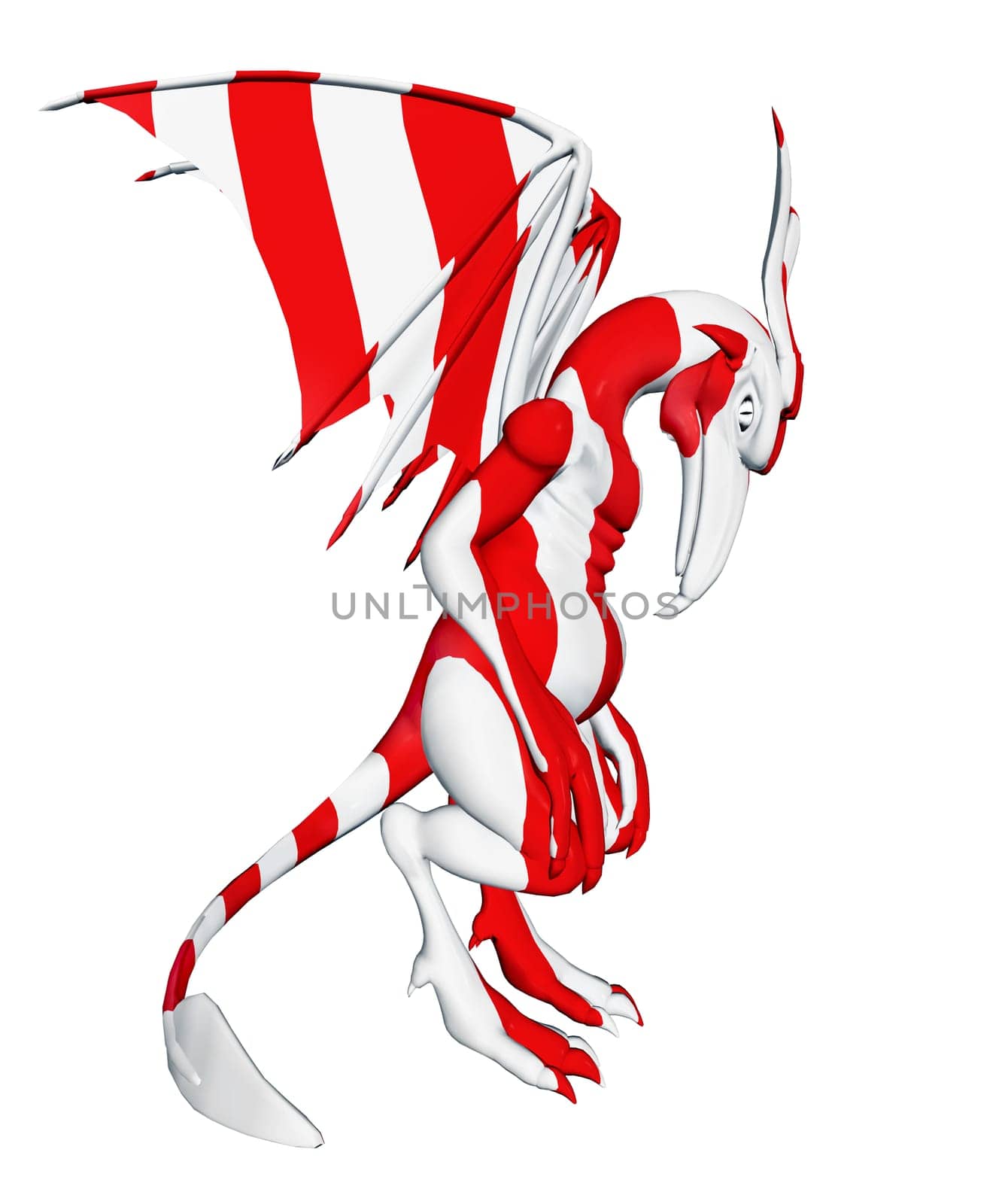 Computer generated 3D illustration with a gargoyle sculpture isolated on white background