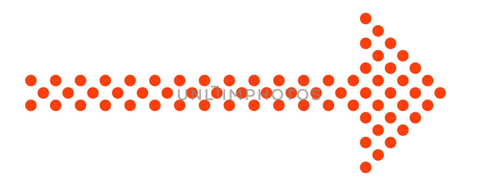 Dotted arrow with red color showing right direction