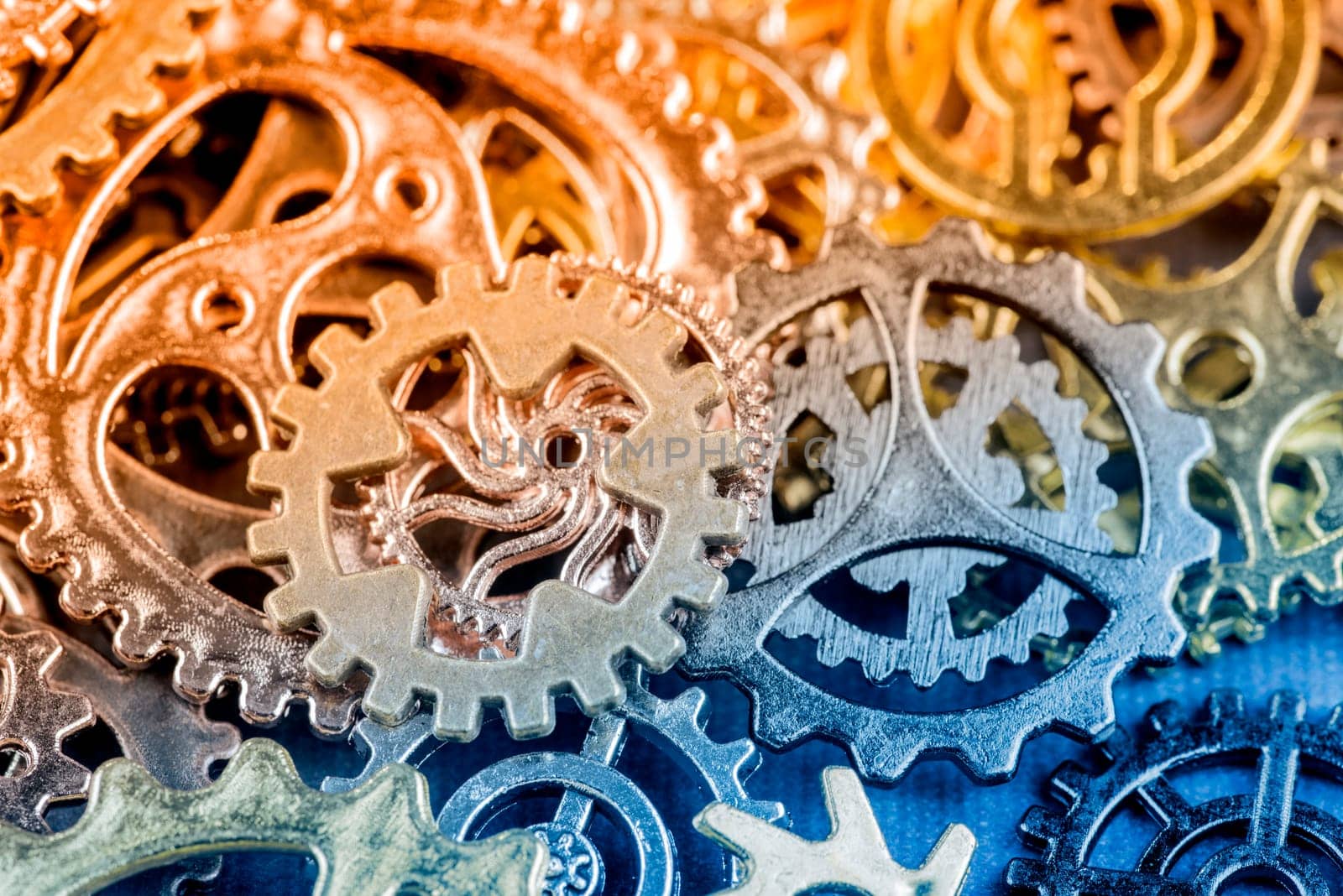 a lot of gears in closeup