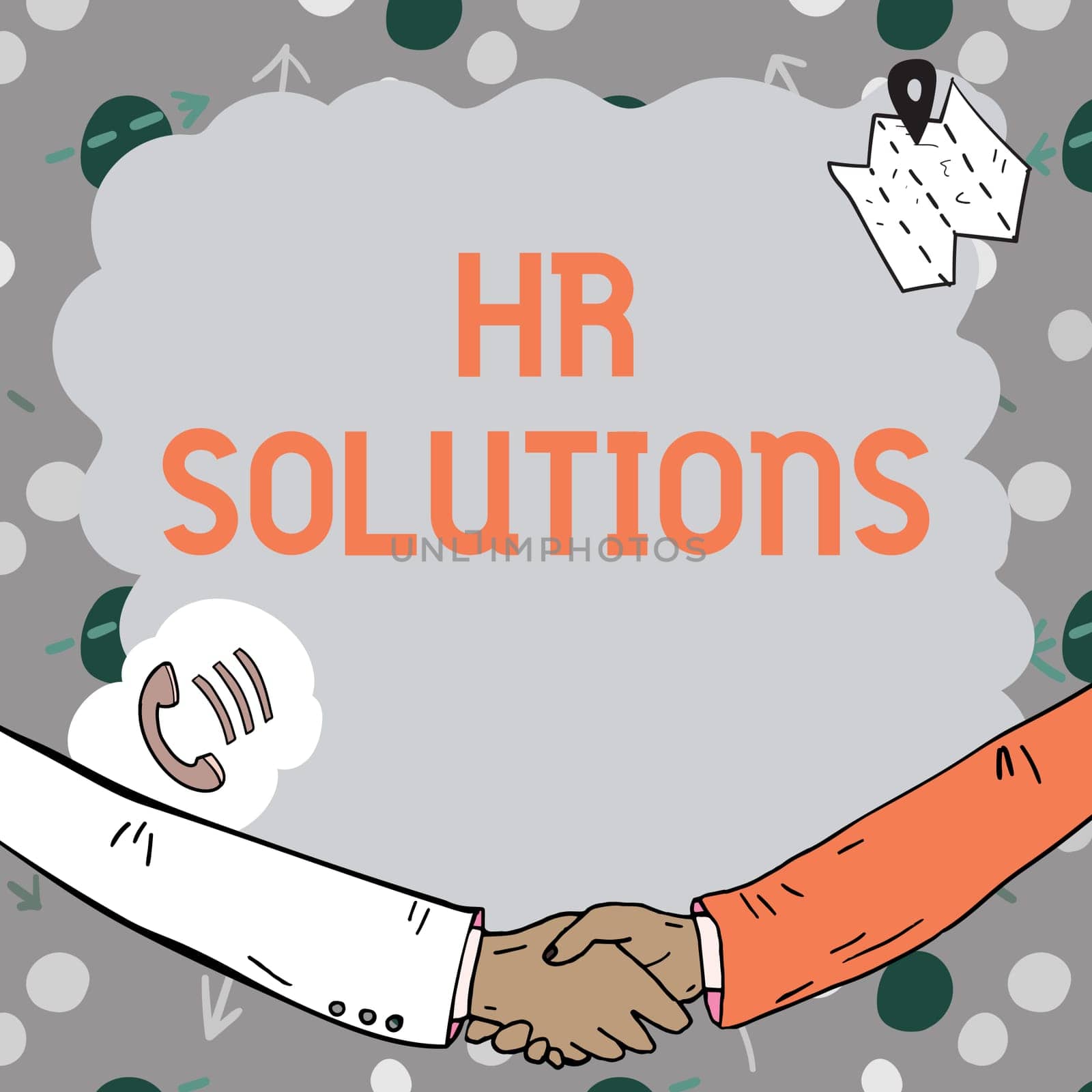 Hand writing sign Hr Solutions, Business approach Outsourced Human resources consultancy and support Experts Empty frame decorated with communication symbols represent business meeting