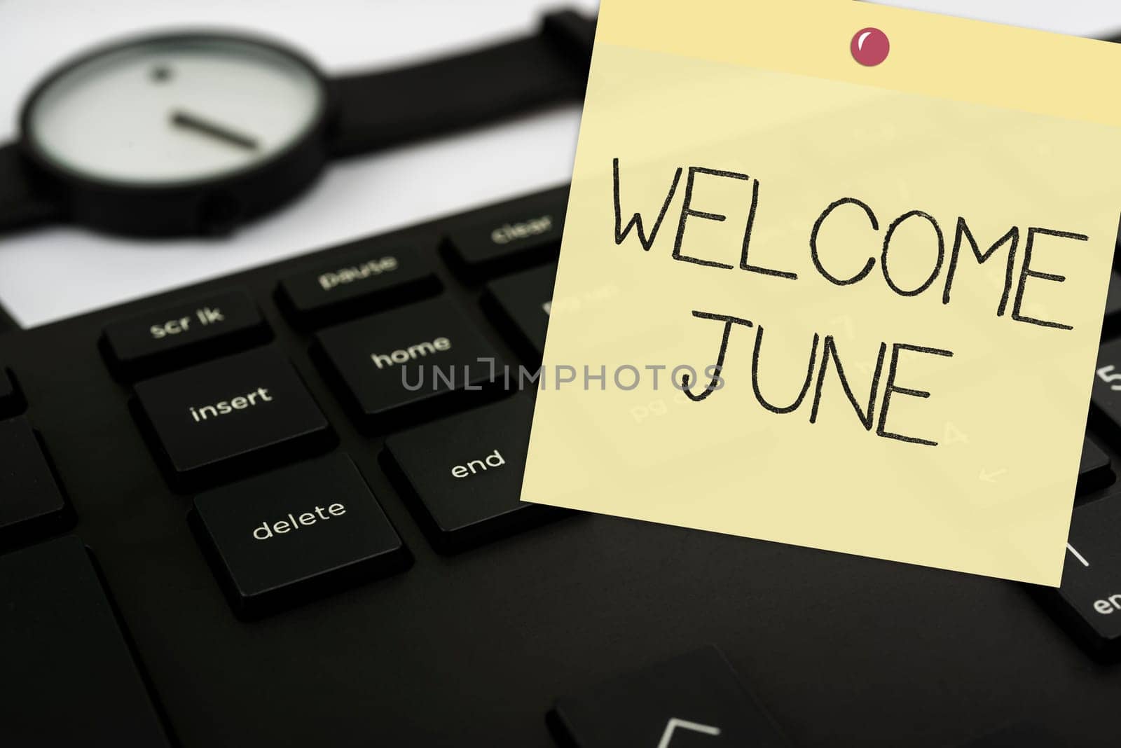 Conceptual display Welcome June, Business idea Calendar Sixth Month Second Quarter Thirty days Greetings Computer Keyboard And Symbol.Information Medium For Communication.