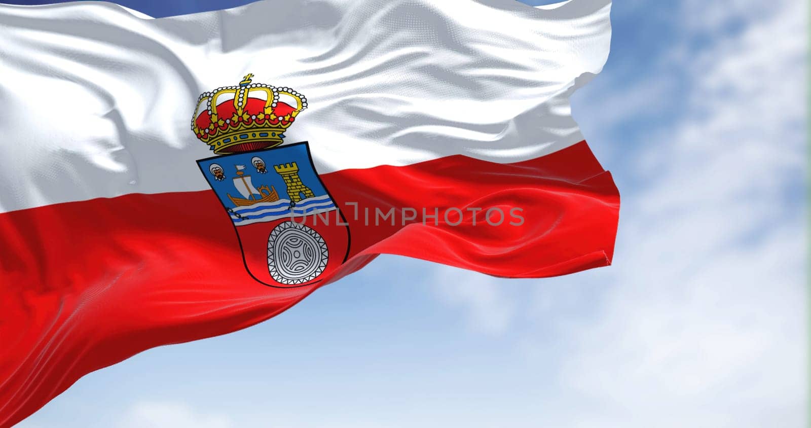 The flags of the Arkansas state and United States waving in the wind. Democracy and independence. American state. Seamless 3D animation